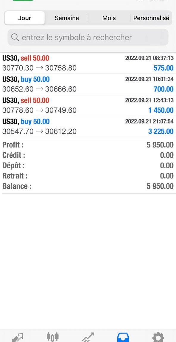Relevé réel de trade capturé sur mon téléphone