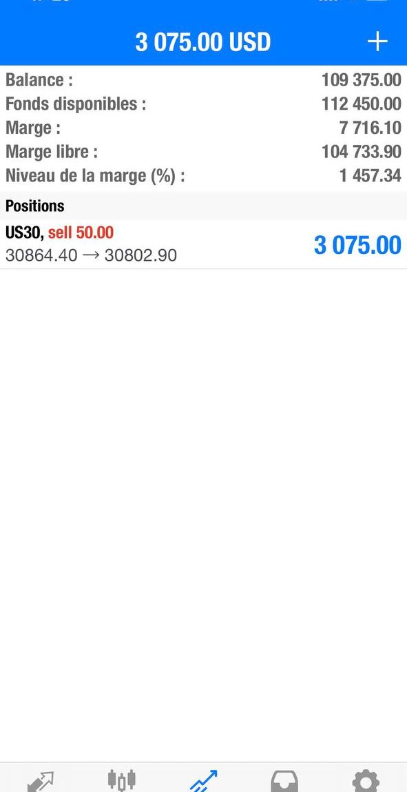 Relevé réel de trade capturé sur mon téléphone